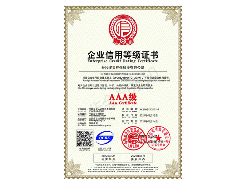 企業(yè)信用等級證書